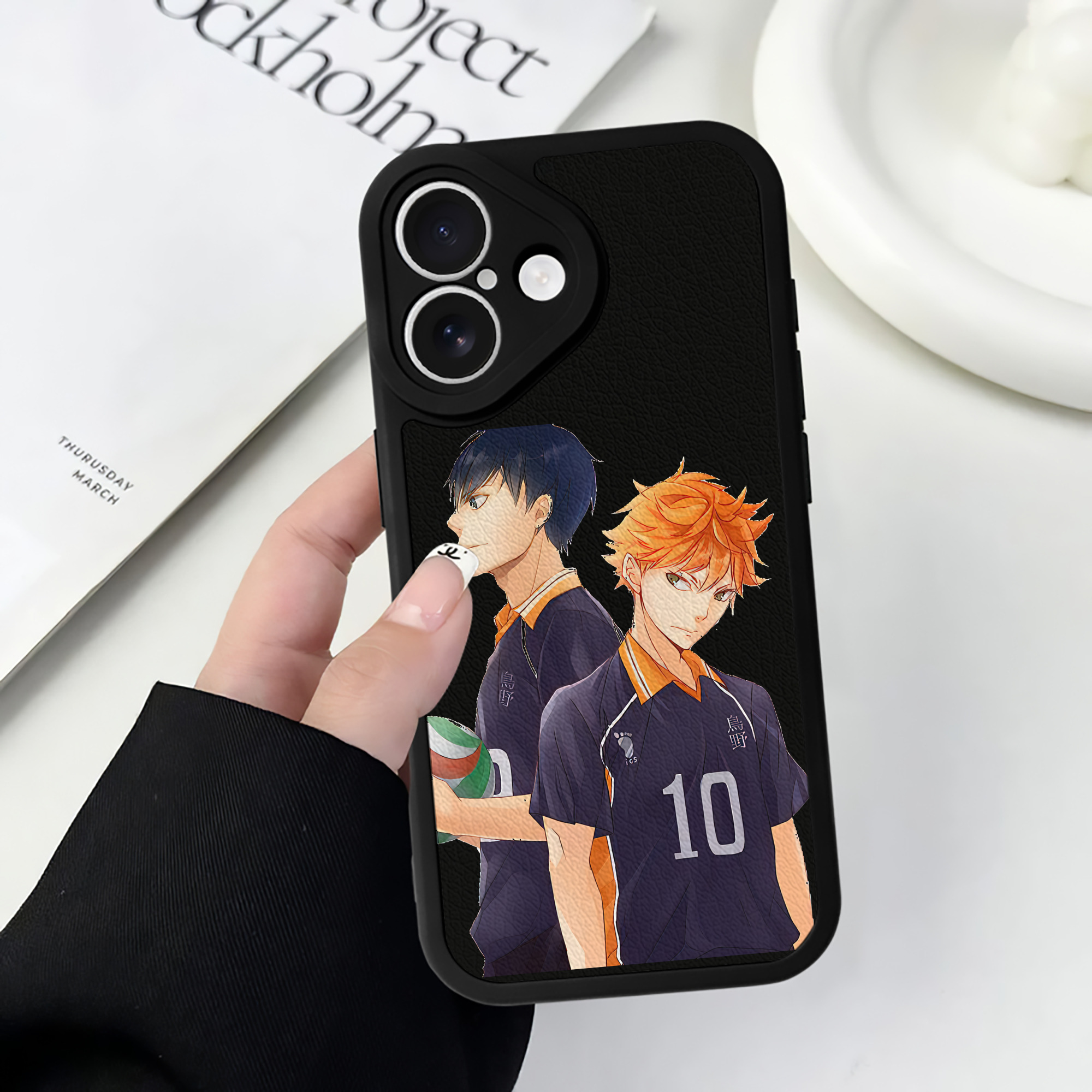 （画像用） ハイキュー!! Haikyu!! 【iPhone 16シリーズ対応】シリコンスマホケース（レザー調） 材質：シリコン